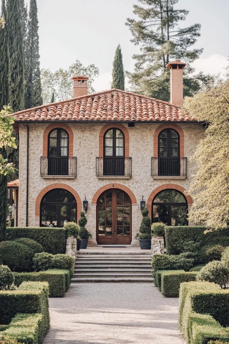 Terracotta Roofline and Stone Facade Combo