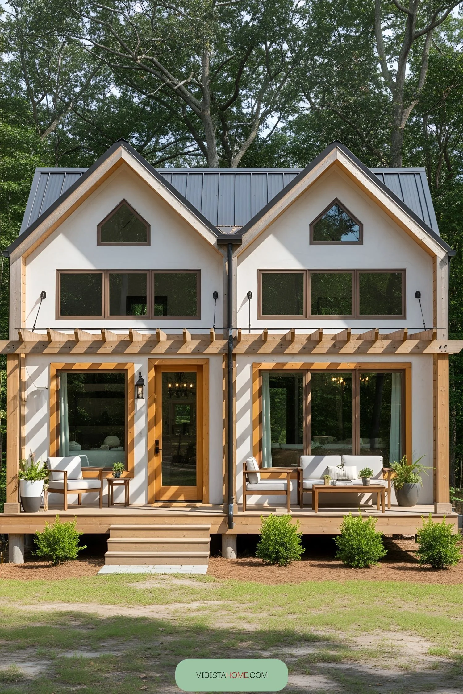 Two-Gable Cabin with Cozy Style
