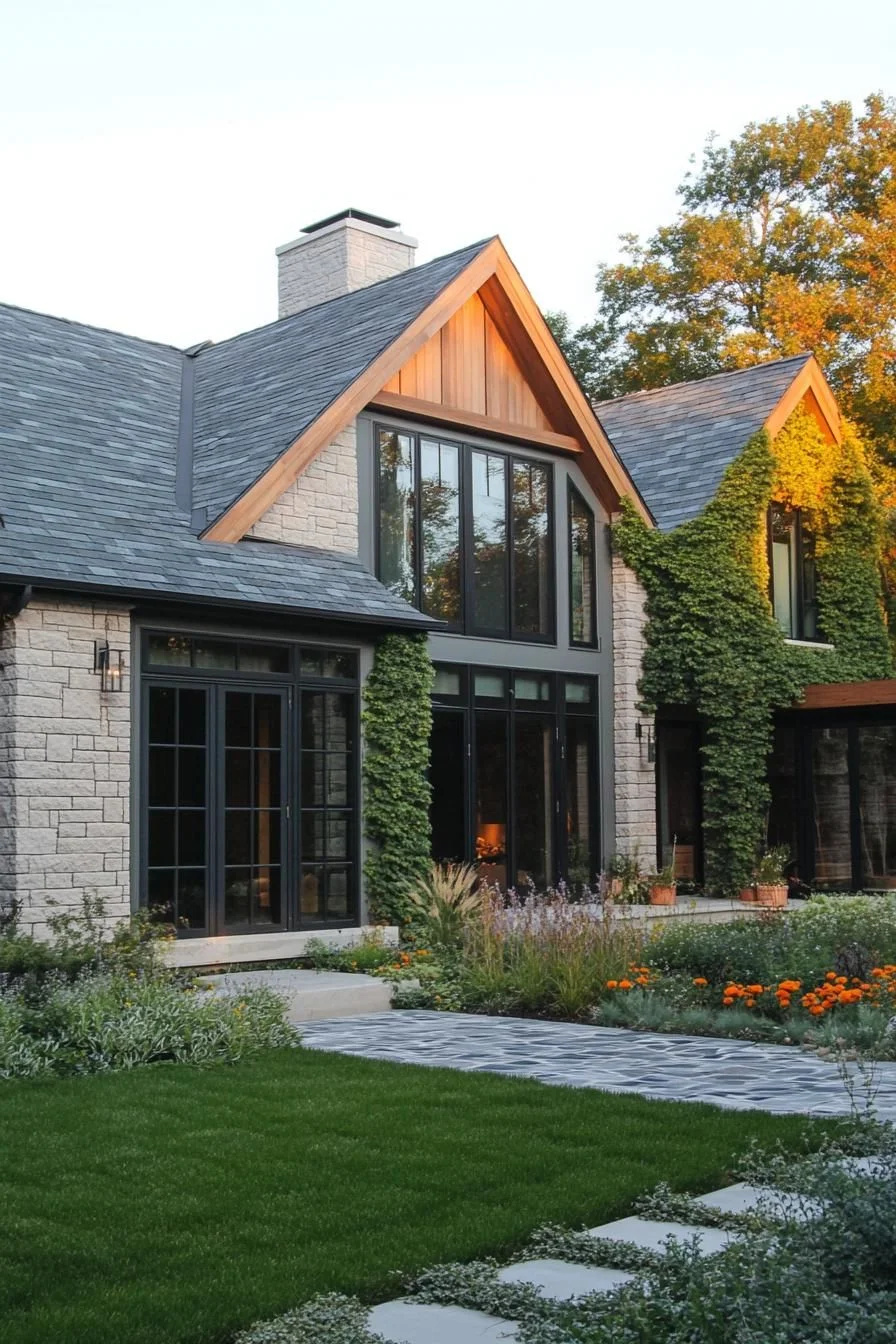 Rustic Stone Elegance with Ivy Details