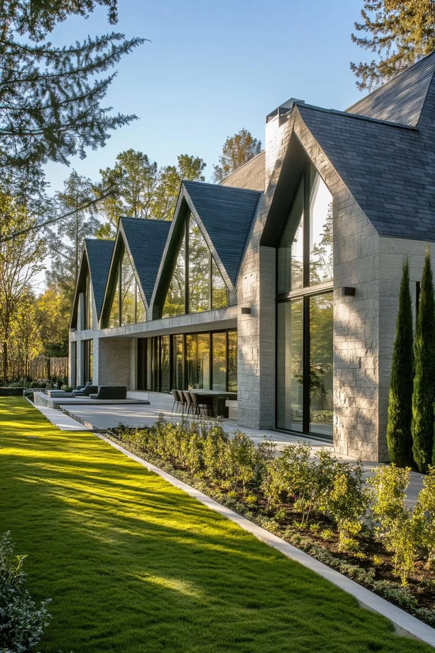 Peaked Roofline with Glass Front Long House