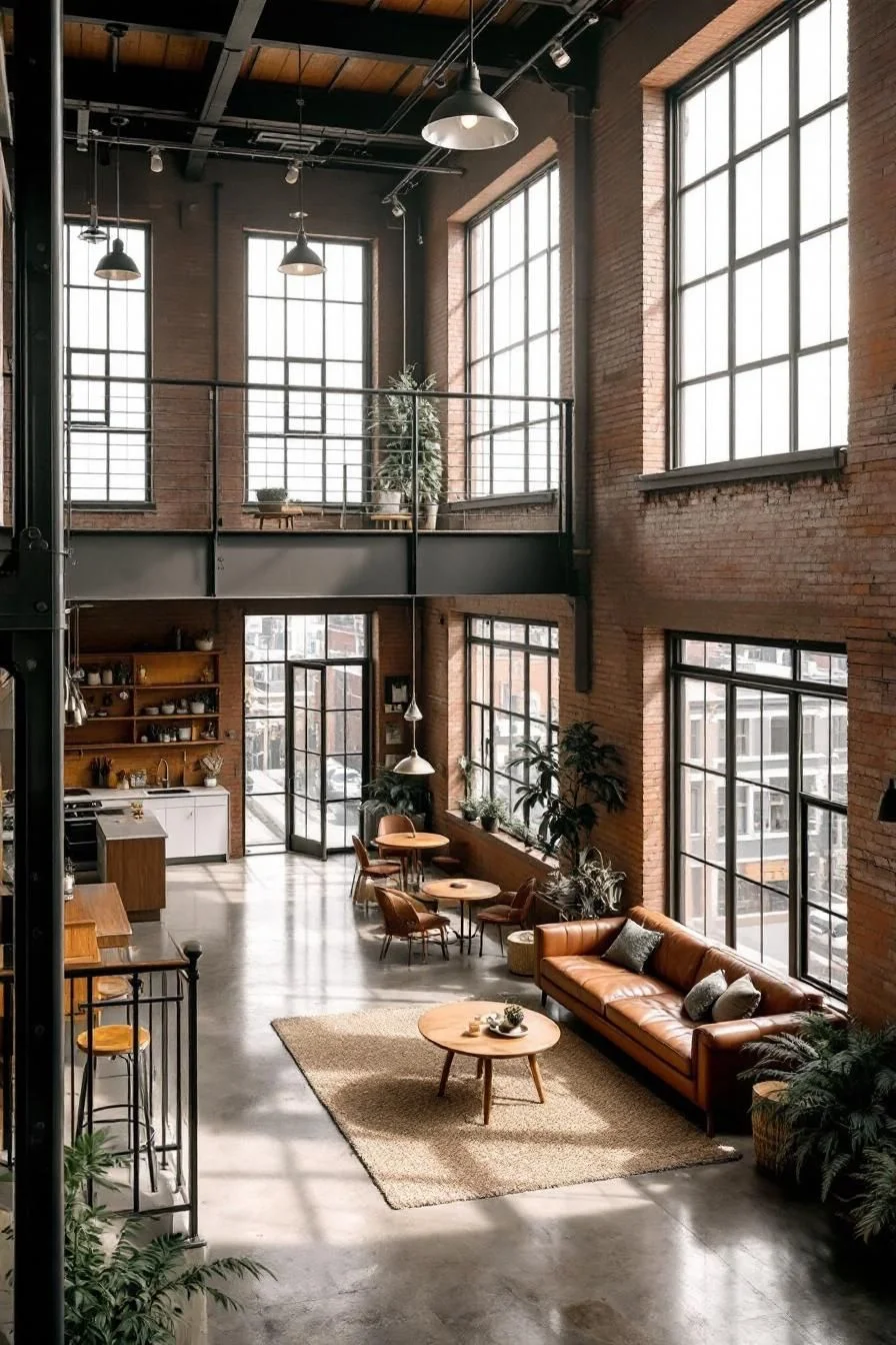 A Skylit Brick Loft Retreat