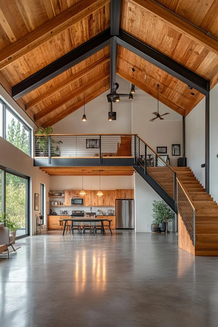 A Modern Barn Loft With Timber Details
