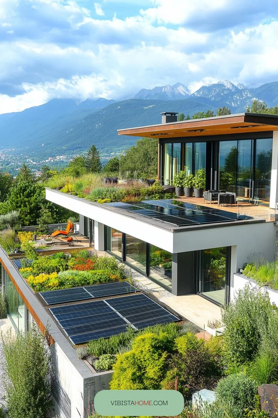 Solar Panel Rooftop Garden