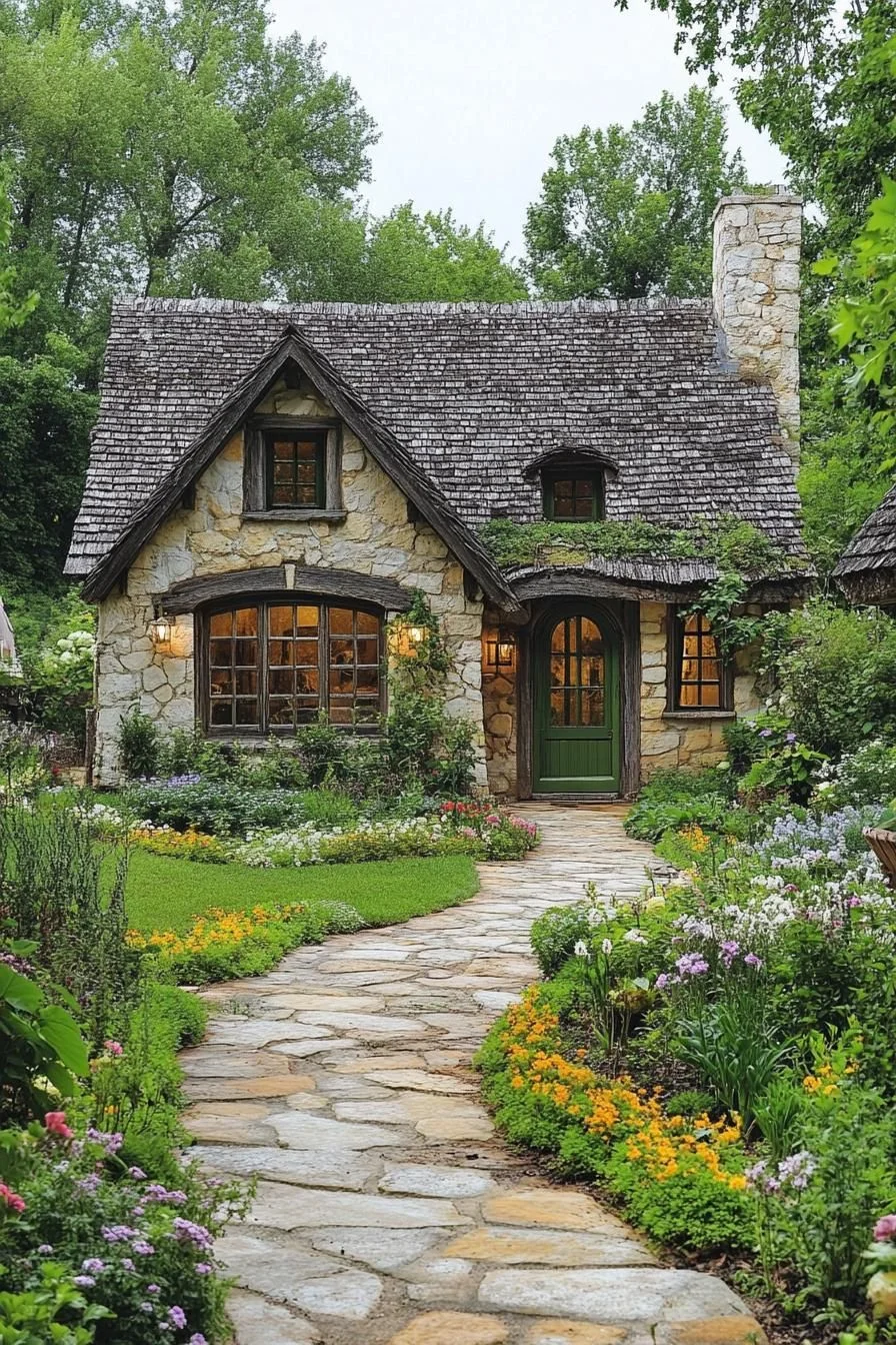 Hobbit-Style Stone Cottage