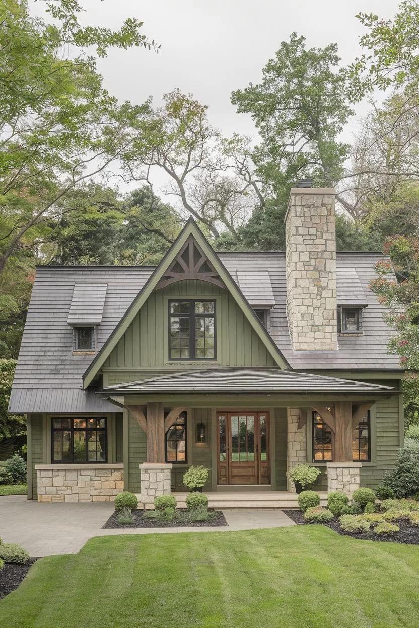 Rustic Green Gable Cottage