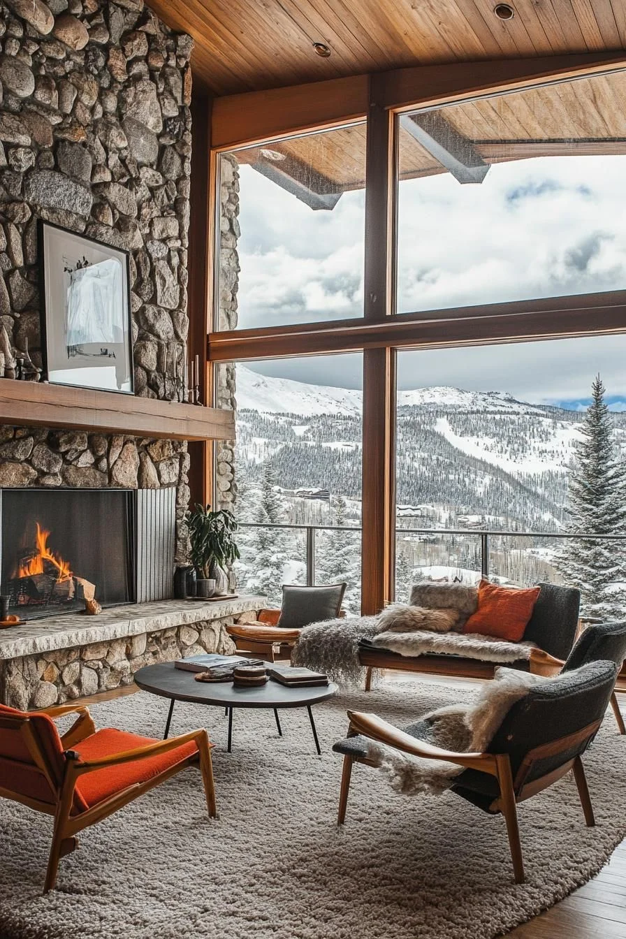 Stone Fireplaces Paired with Minimalist Furniture - photo 4