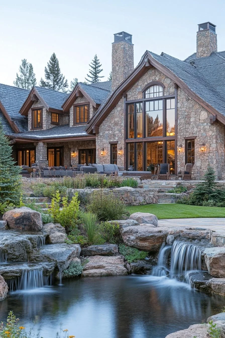 Rocky Retreat Near a Waterfall