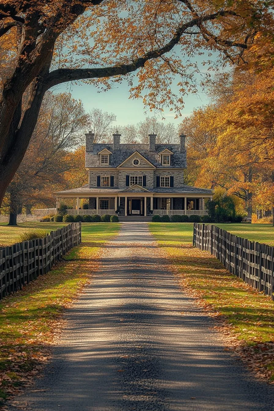 Grand Home with Rustic Stone Spires