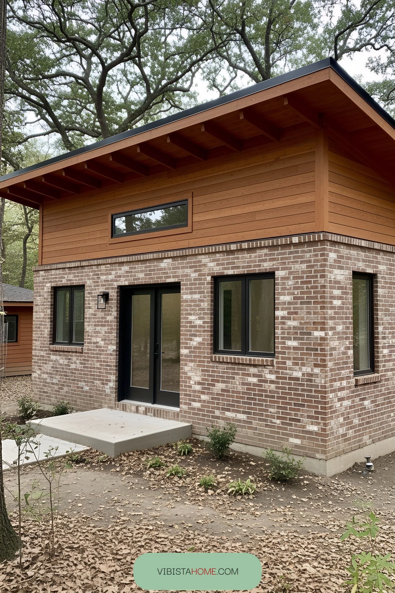 A Balanced Brick and Wood Cottage