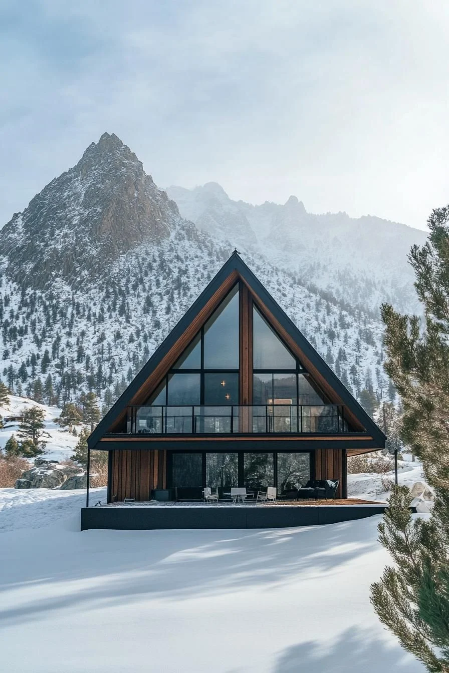 A-Frame Cabins with Tall Glass Windows