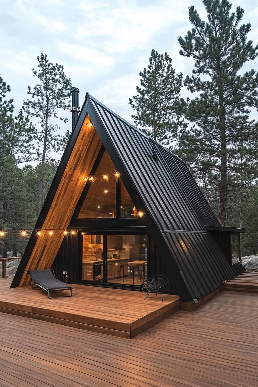 A Modern A-Frame Cabin Under the Stars