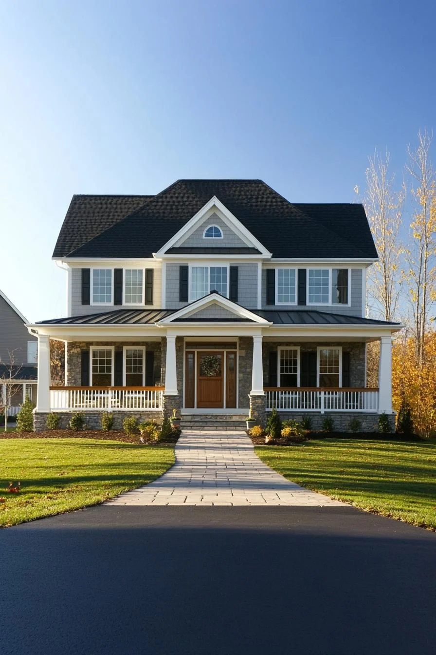 A Grand Porch Paired With Gables