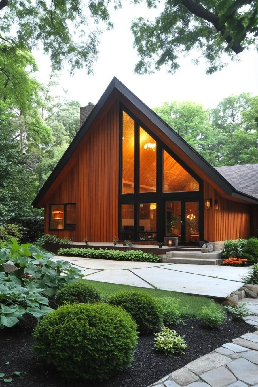 Gable House Lit by Evening Embers