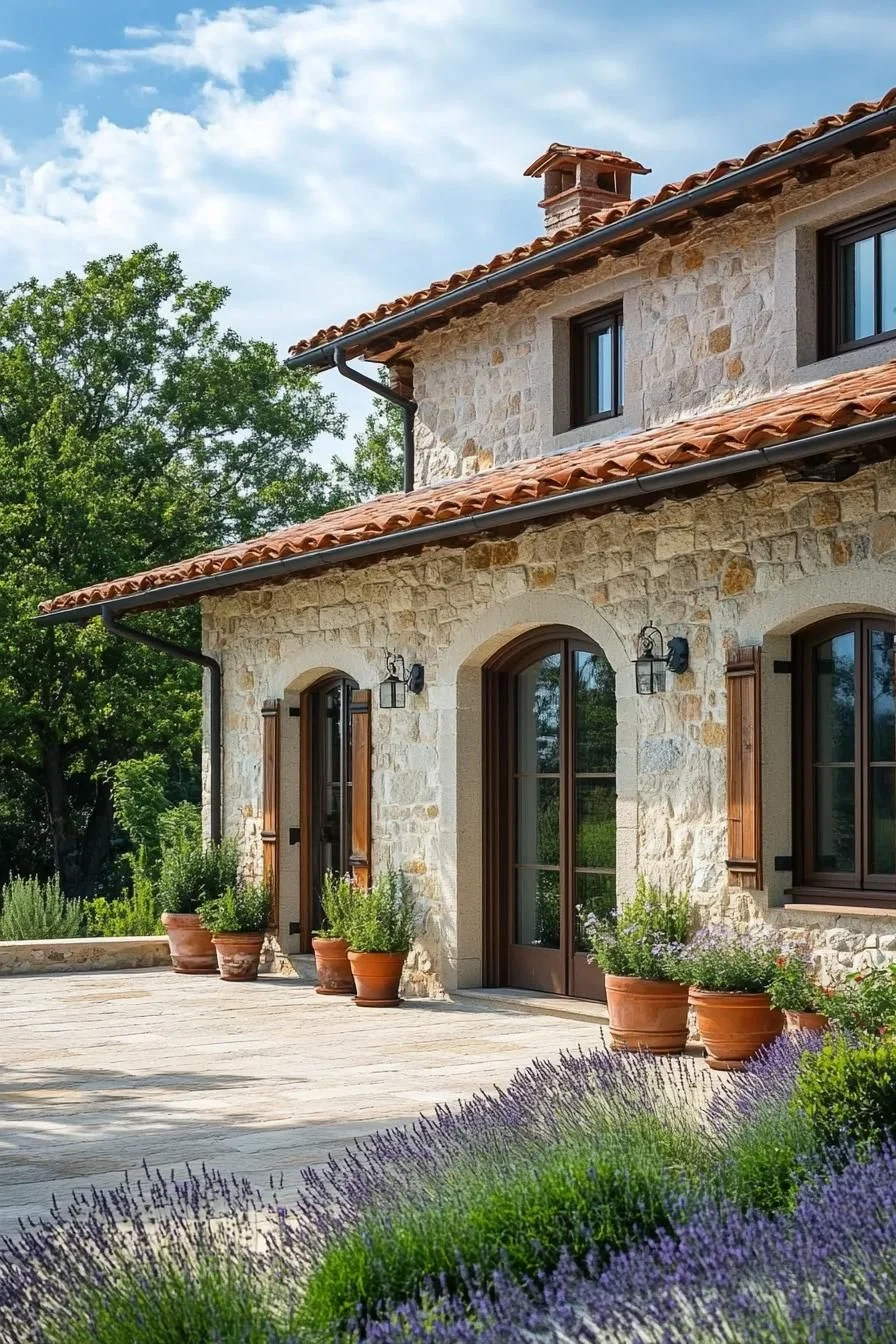 A Terracotta-Roofed Farmhouse Built in Stone