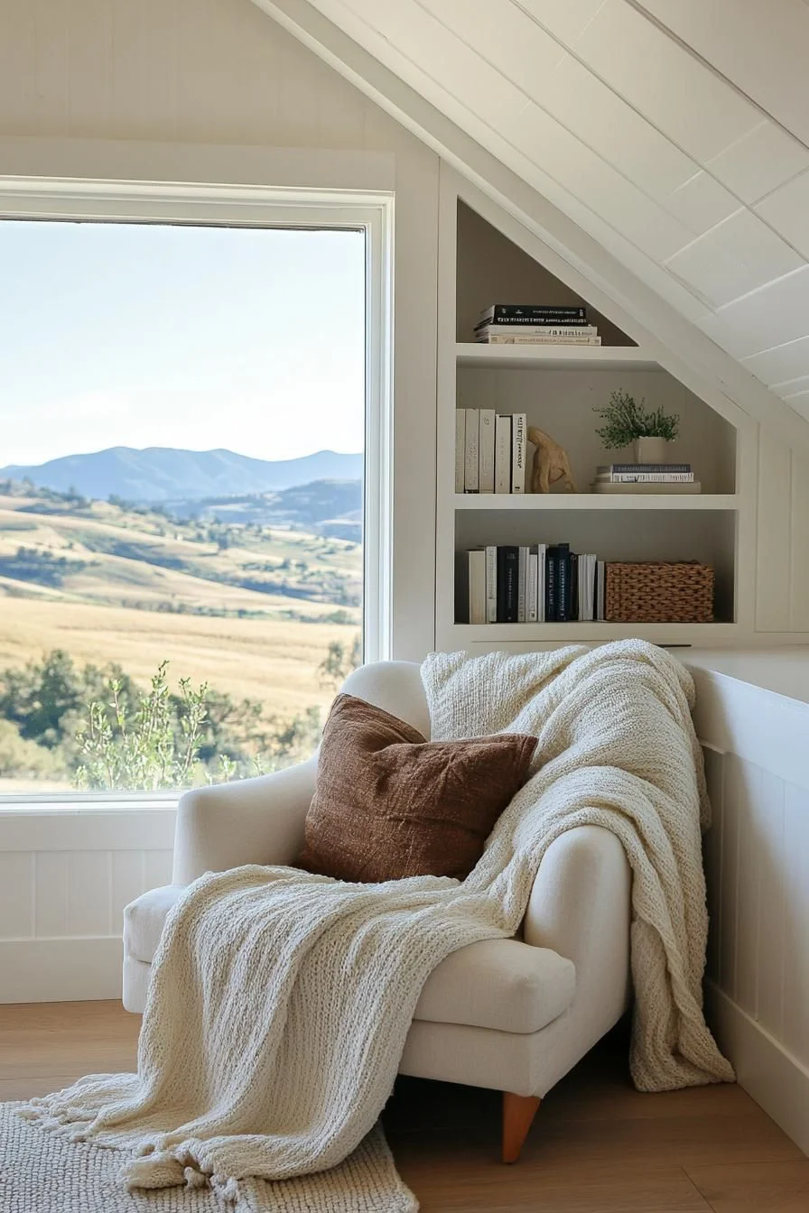 A Yarn-Wrapped Armchair Reading Corner