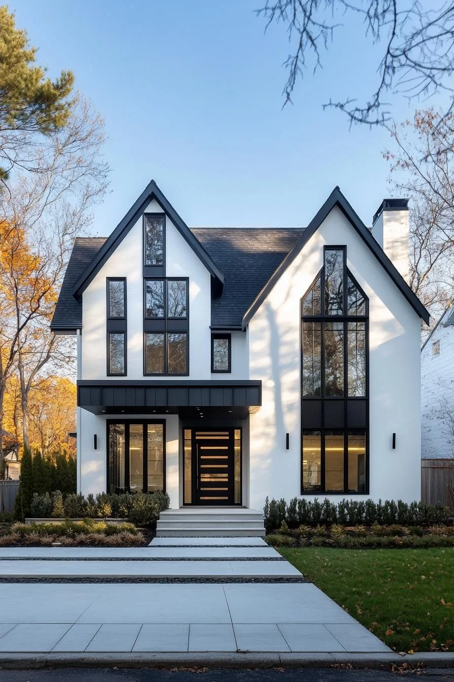 57) White House Written in Midnight Black