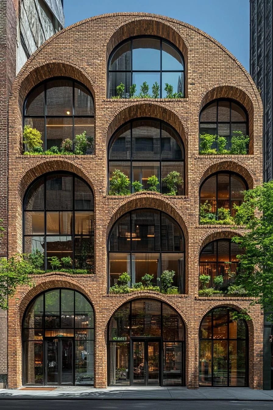 Brick Facades Woven With Greenery