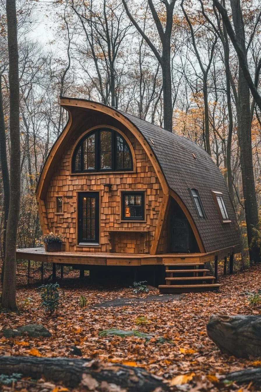 An Arched Cabin Tucked in Nature