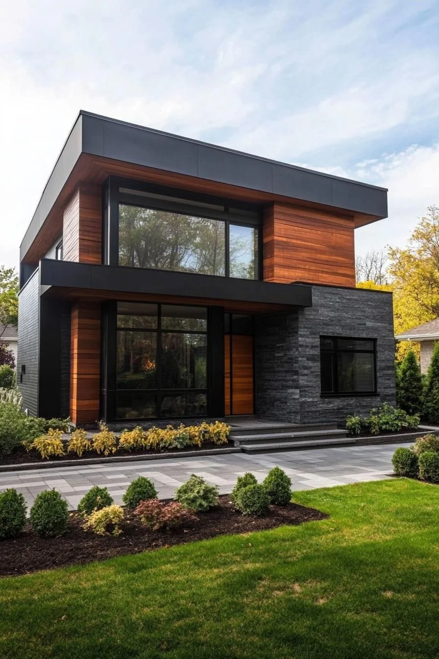 A Wooden-Accented Contemporary Home