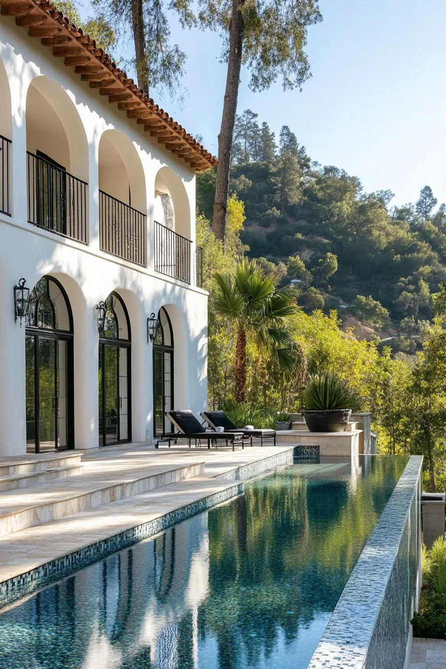 Spanish House Terrace Beside an Infinity Pool
