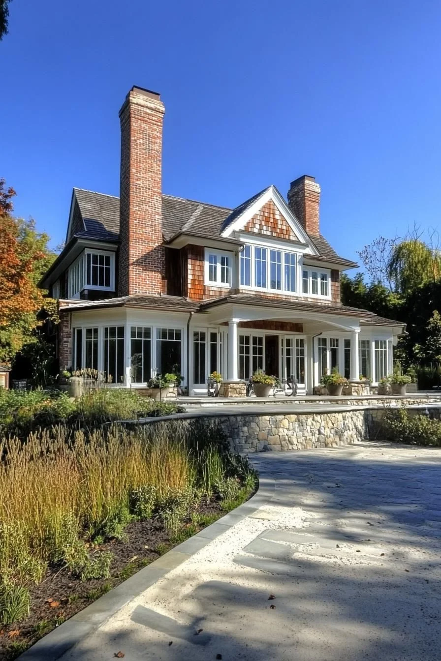 A Whimsical Home with Classic Chimneys