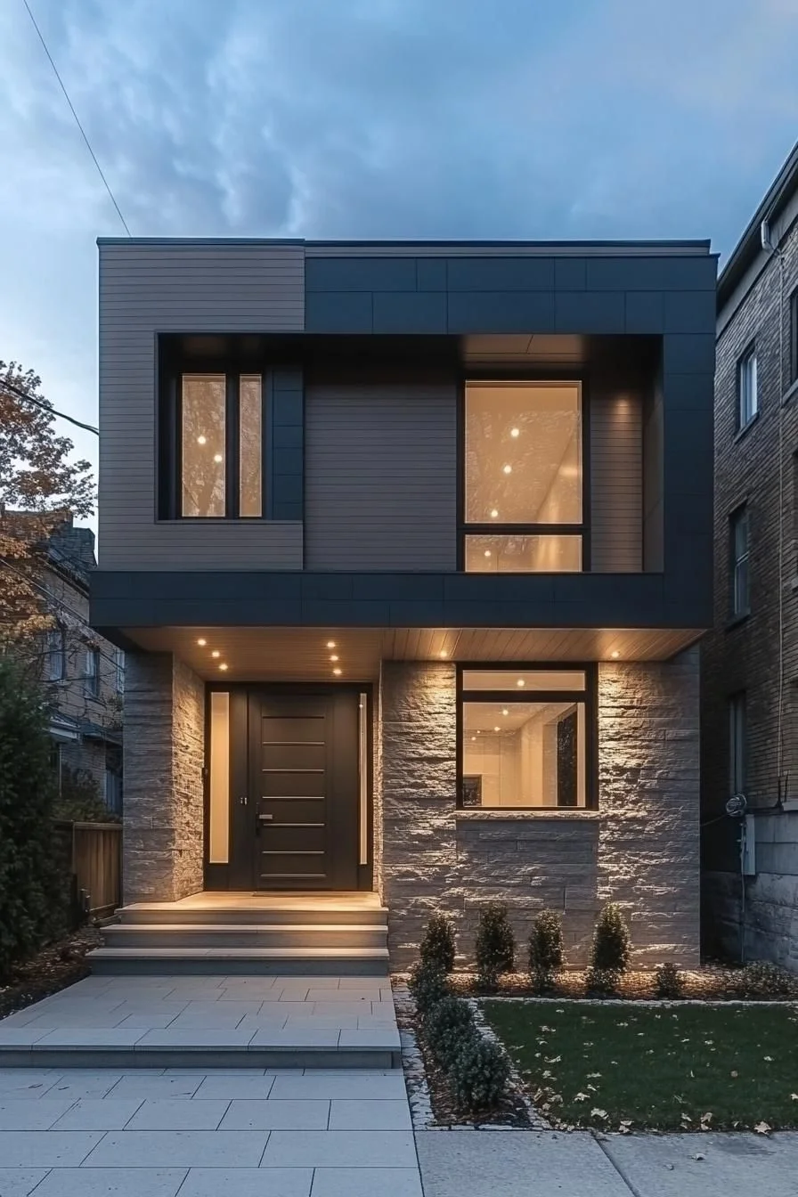 A Futuristic Cube With a Stone Accent