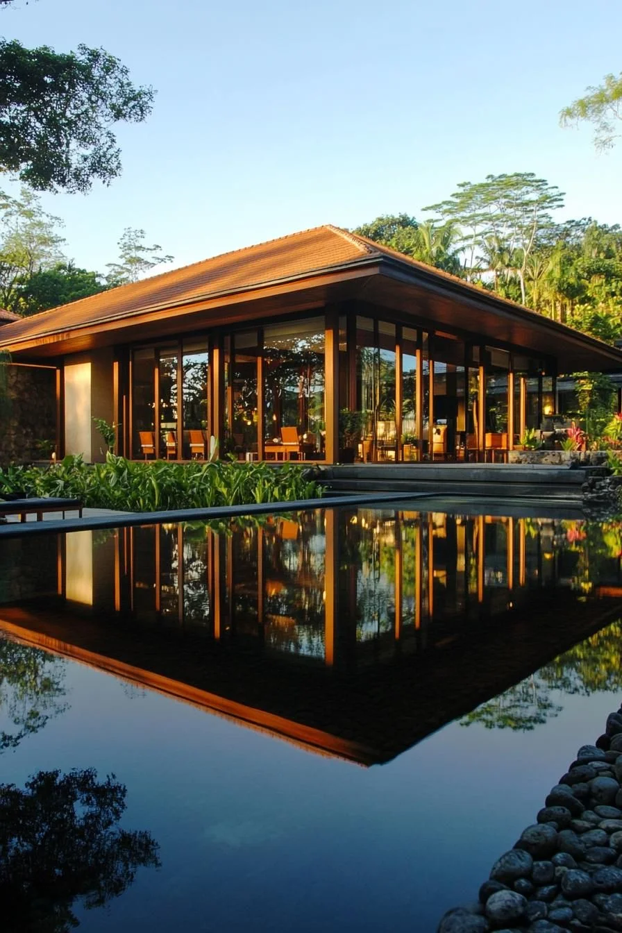 A Golden Glass Pavilion in the Jungle