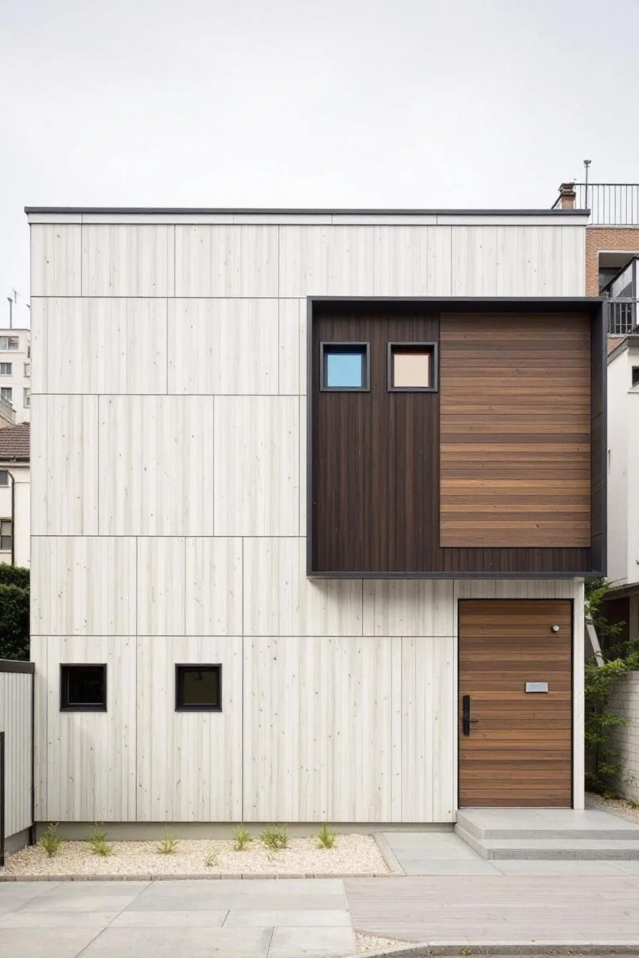 Whimsical Wooden Cube Facade