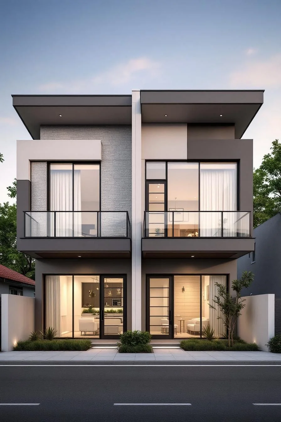 Glassy Gabled Duplex Surprise