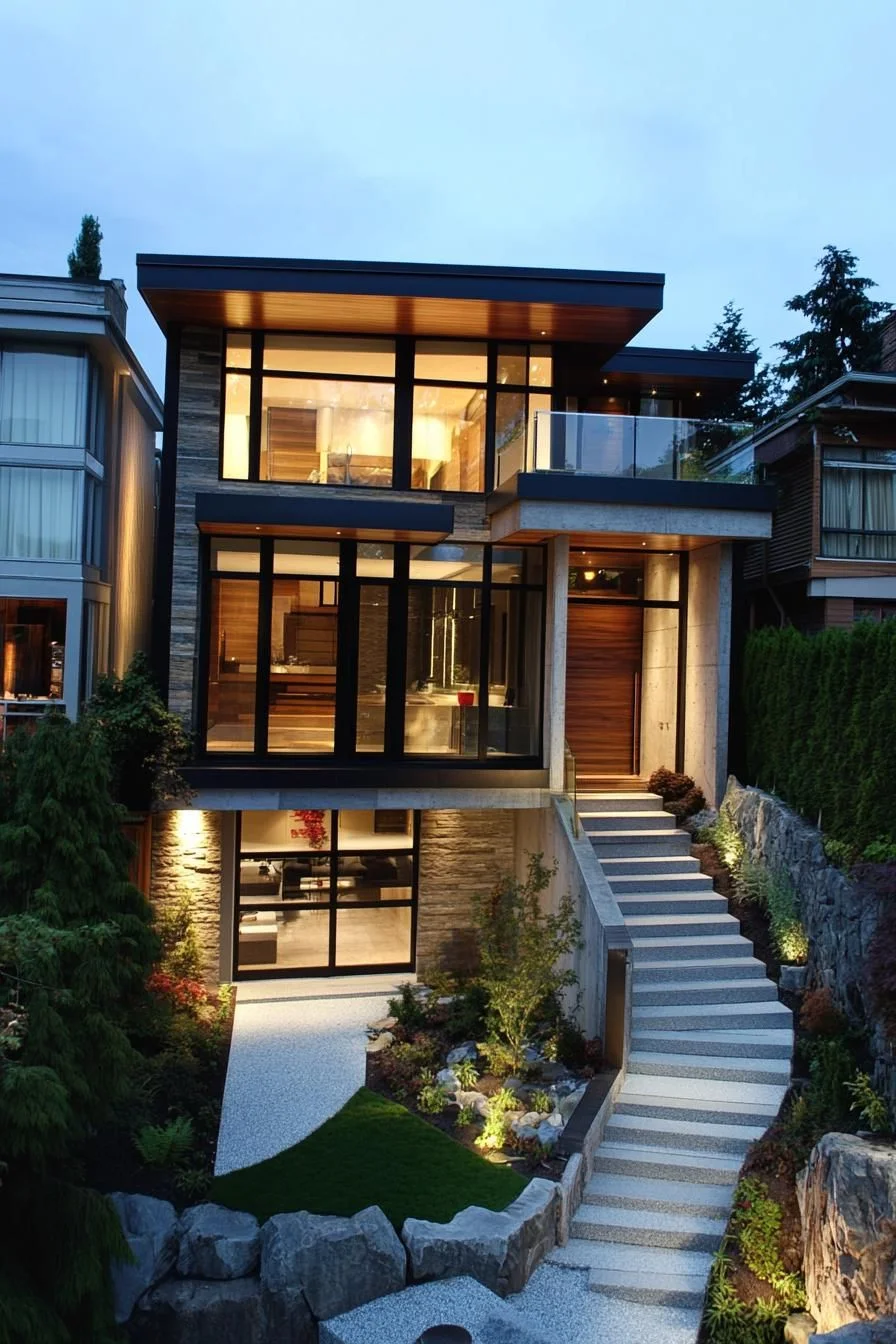 Steel and Glass Villa in Layers