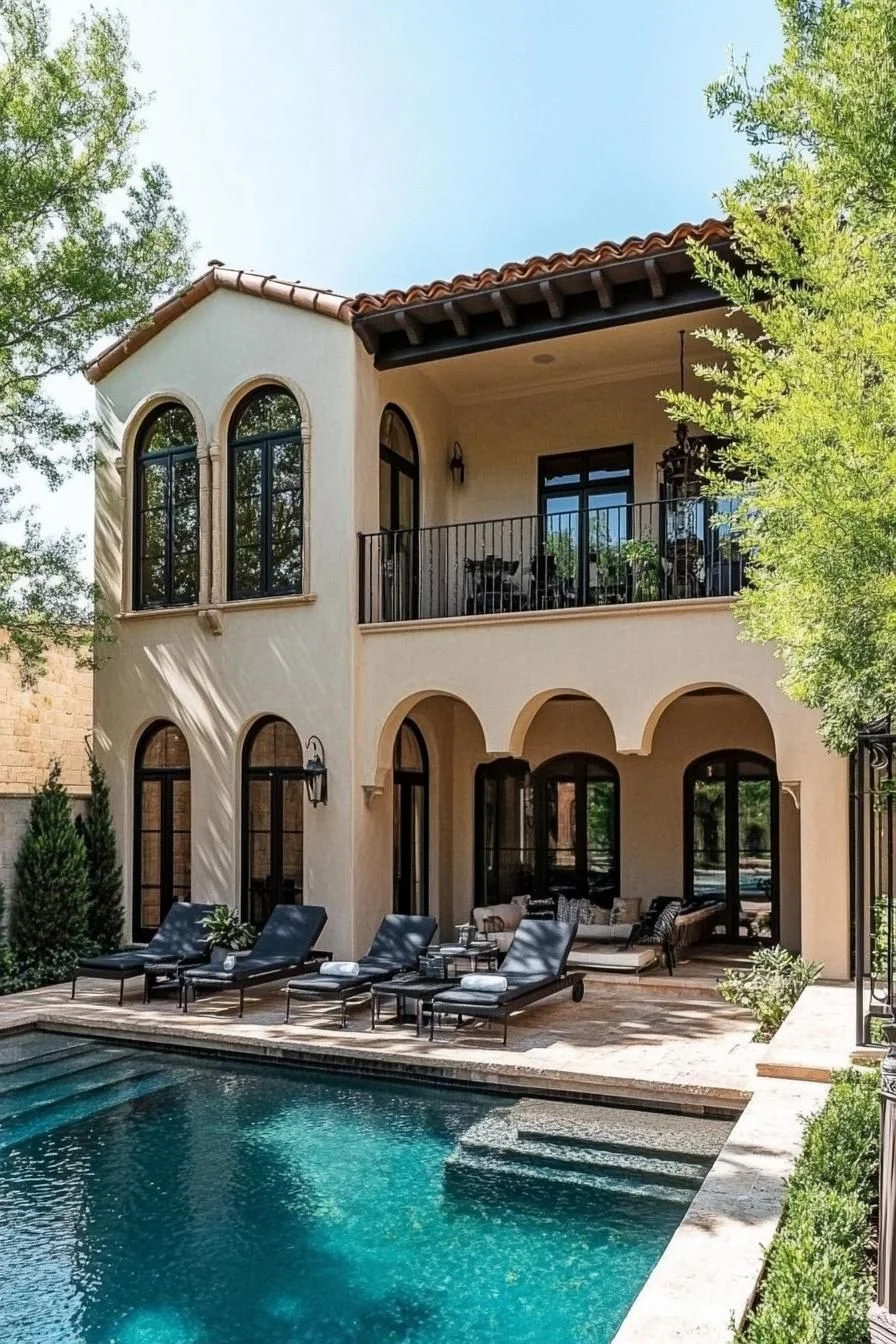 Poolside Villa with Mediterranean Charm