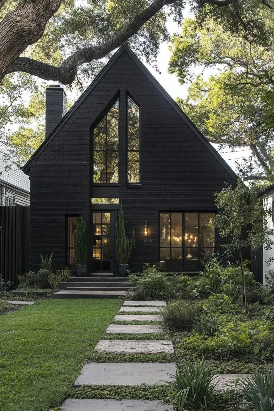 Black Brick Gothic House Design
