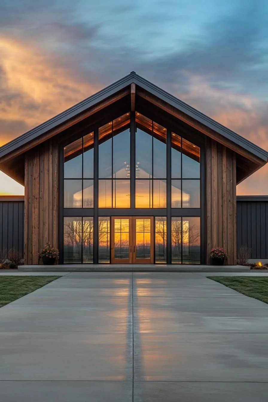 A Gable Retreat That Shines at Dusk
