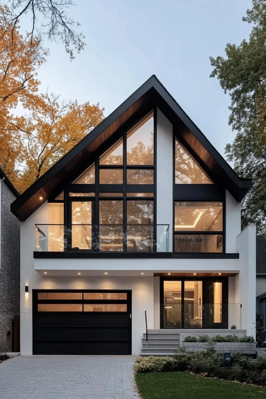 A-Frame Style Framed by Fall Leaves