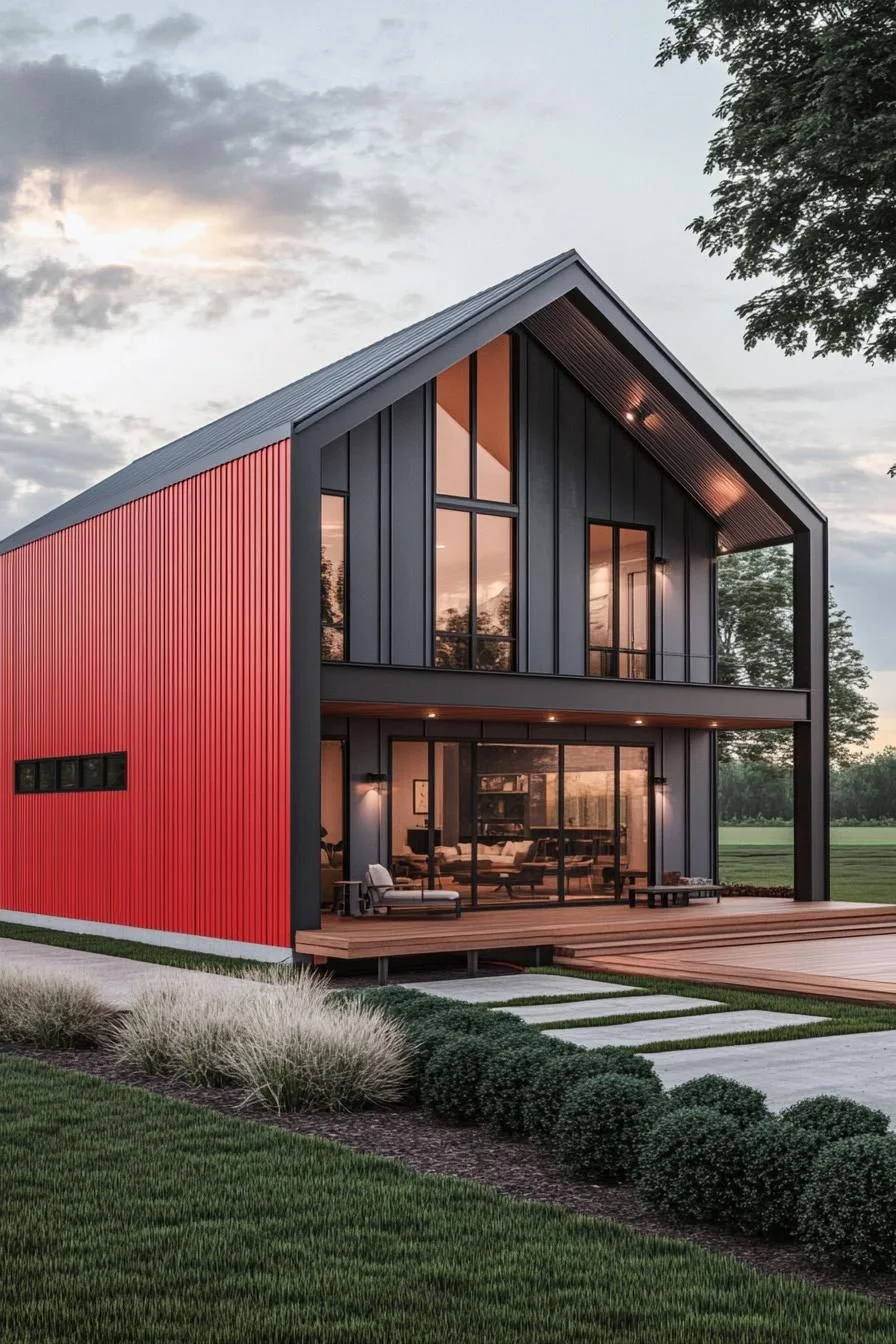 A Bold Scarlet Steel Home