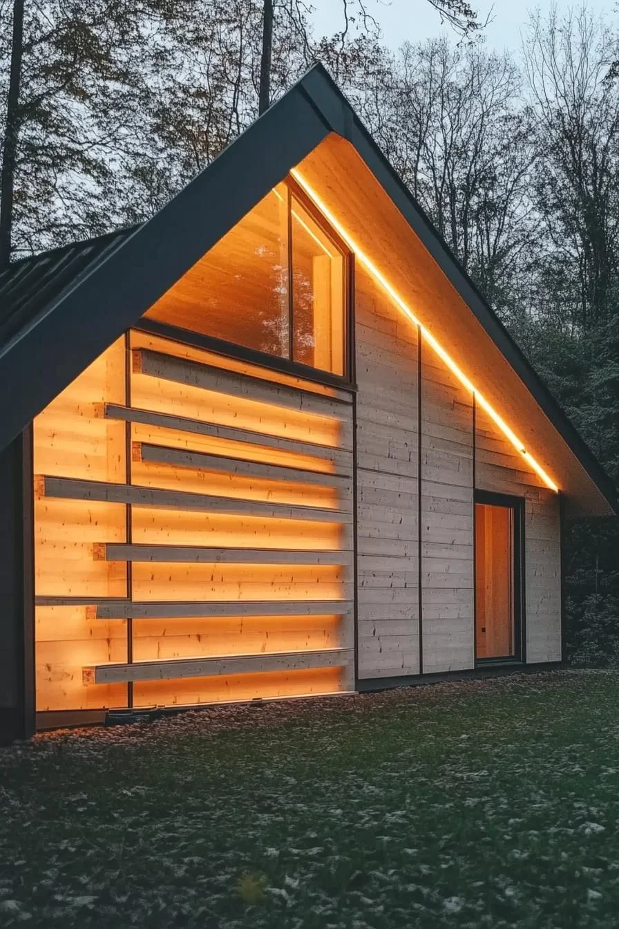 Glowing Timber Cabana Facade