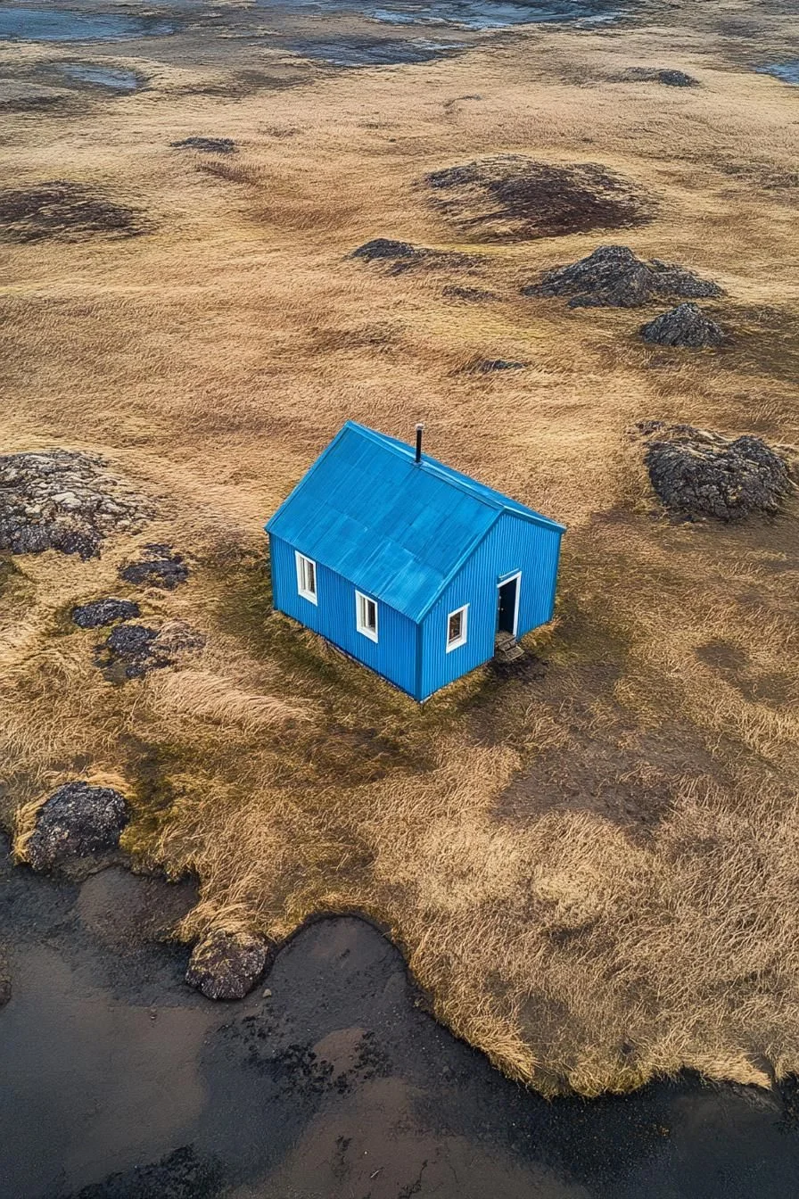 Blue-Painted Metal Home