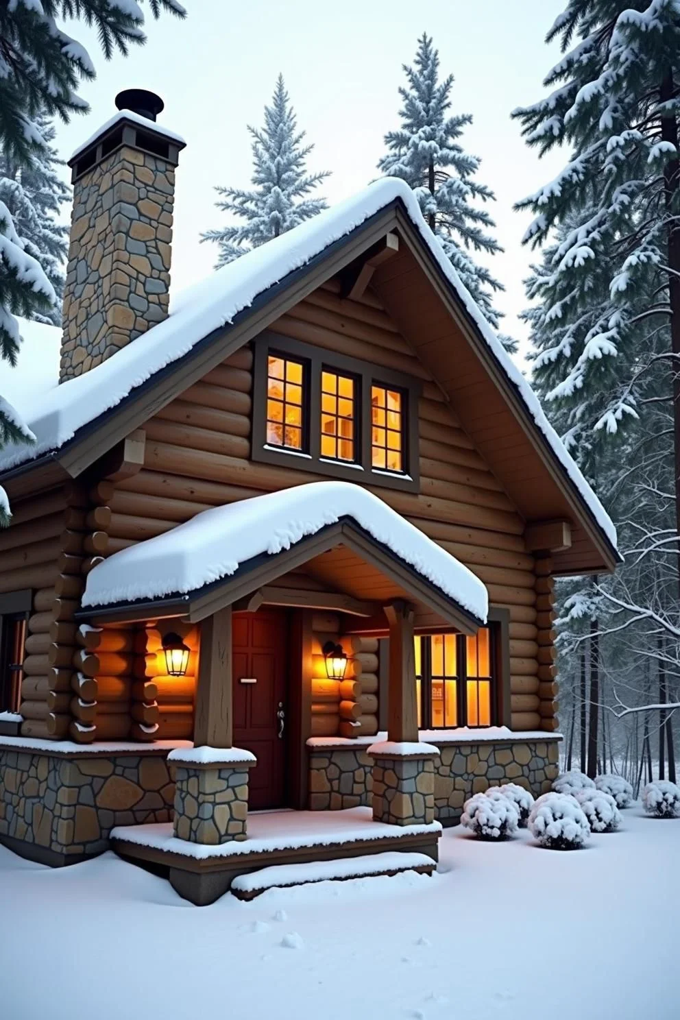 A Snow-Capped Cabin for Cold Nights