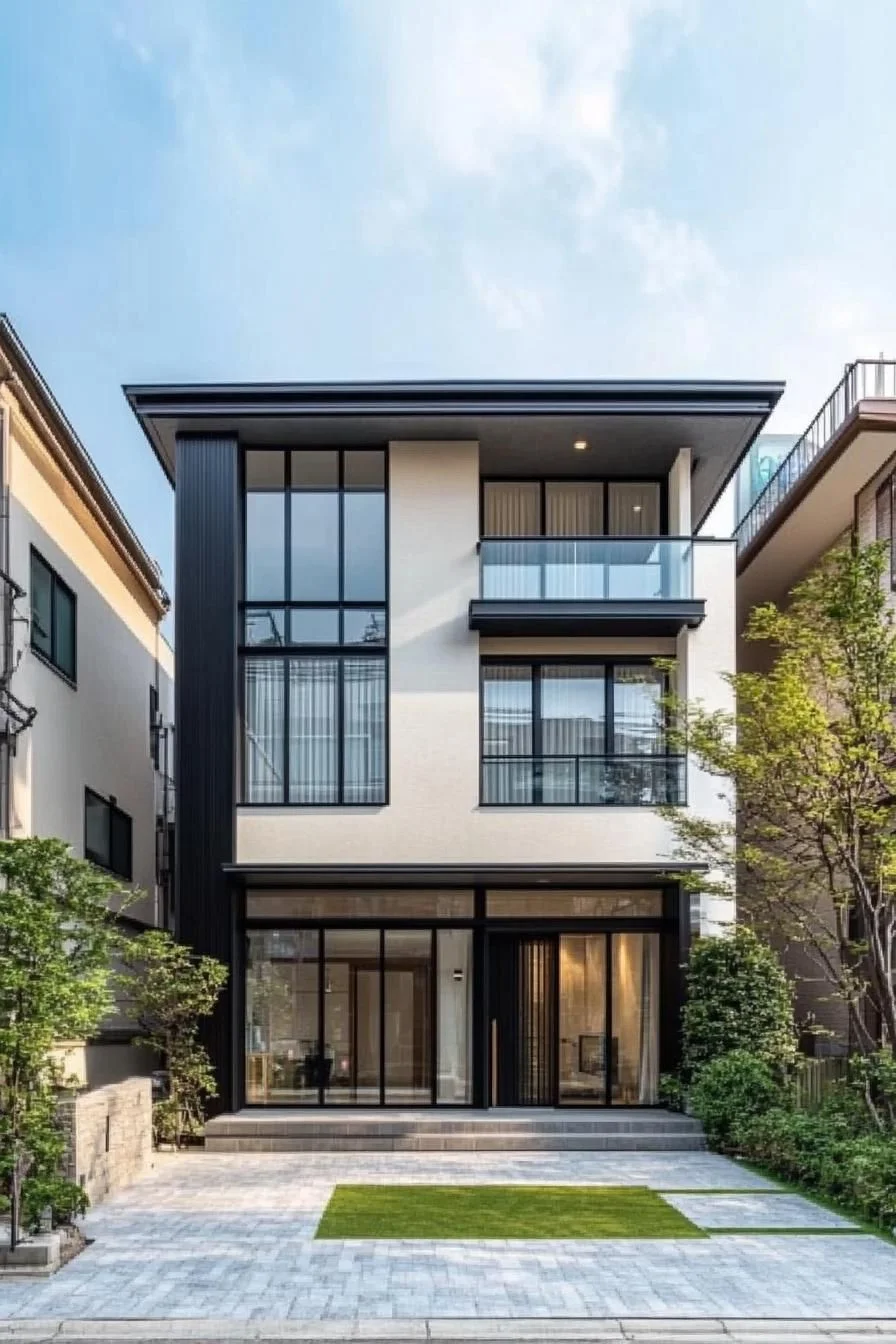 Chic Glass Cube Surrounded by Greenery