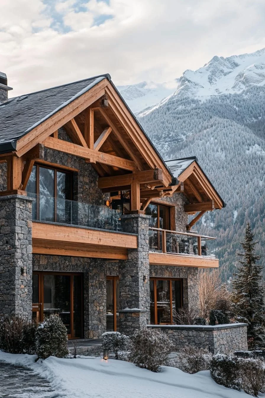 Wooden Beams Paired With Stone Accents - photo 4