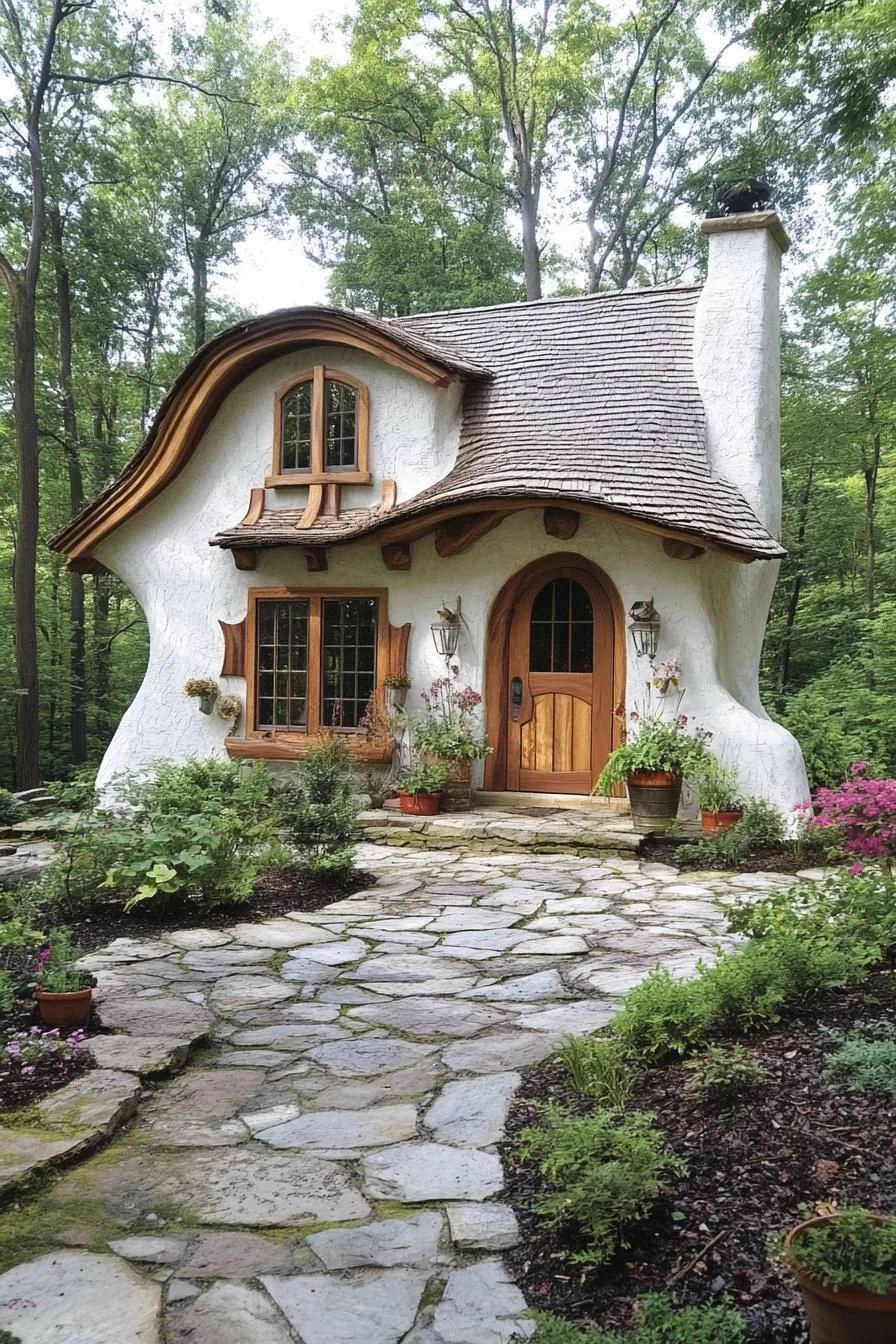 A Curved Fairytale Bungalow in the Forest