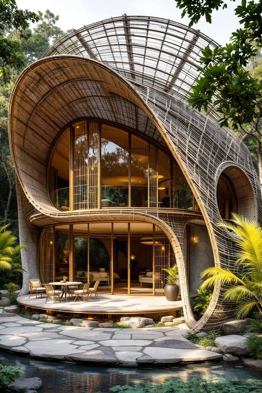 Bamboo Whirlwind: A Curled Nature Haven