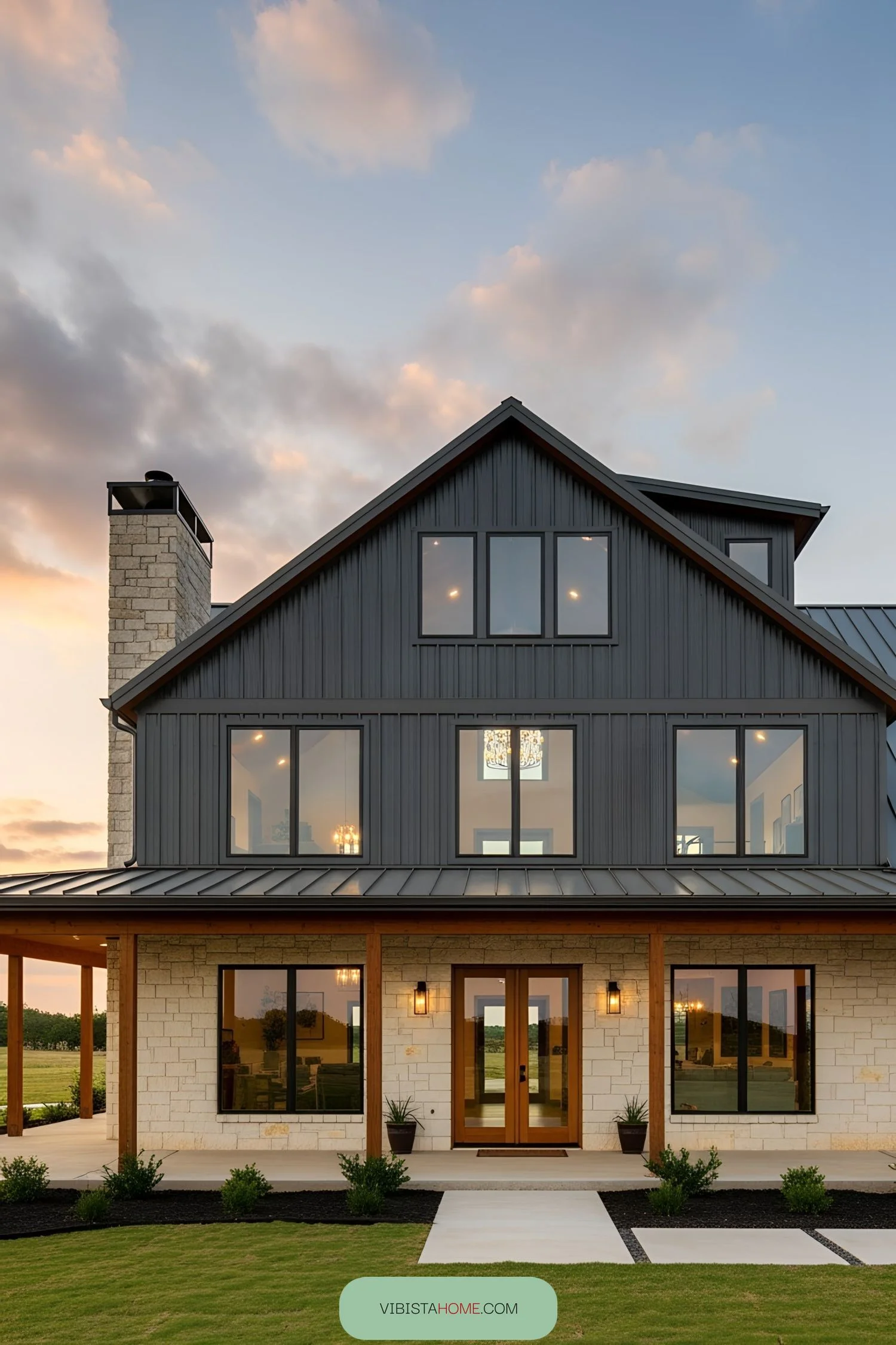 Barnhouse Living with a Relaxing Wraparound Porch