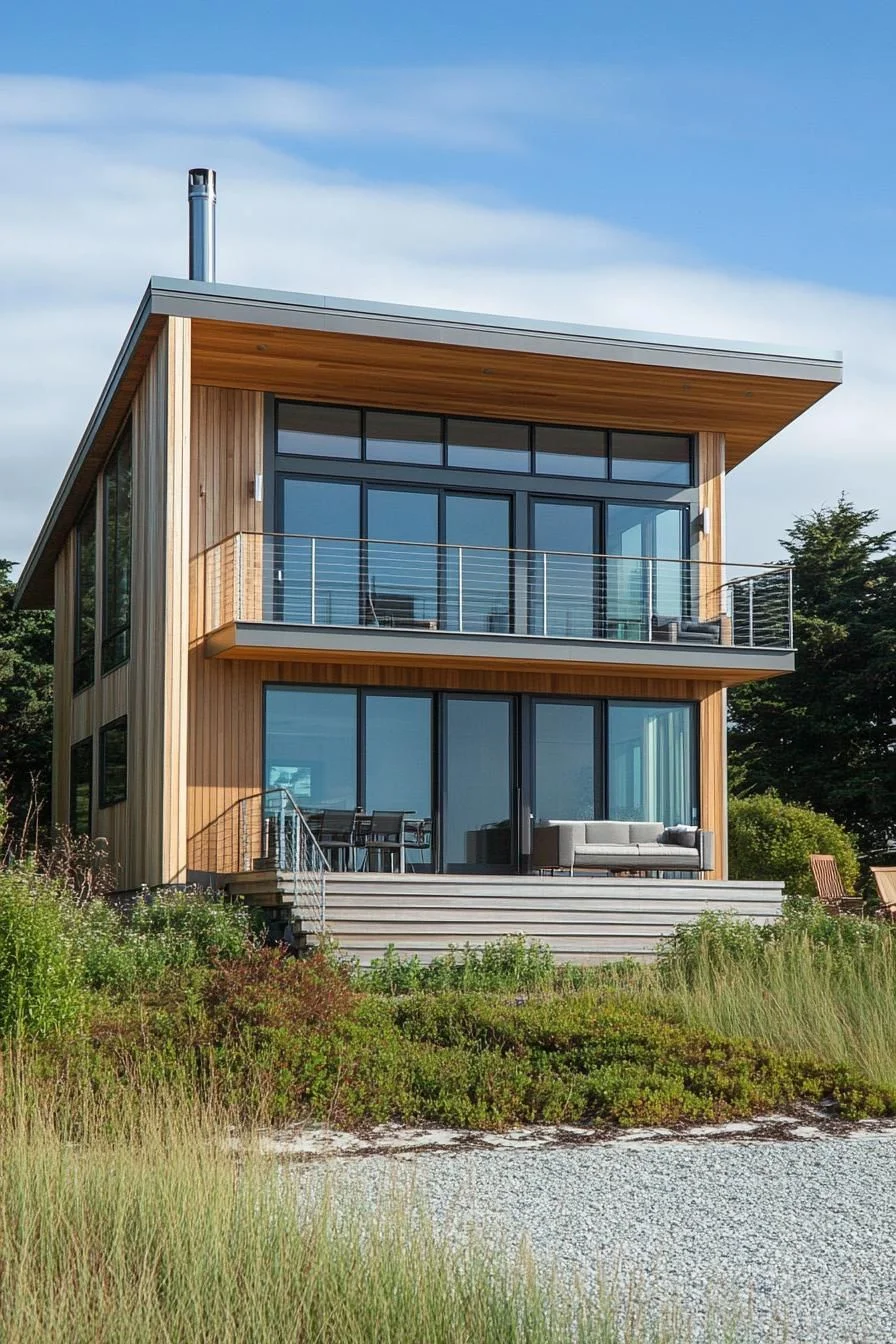 Modern Retreat Facing the Ocean