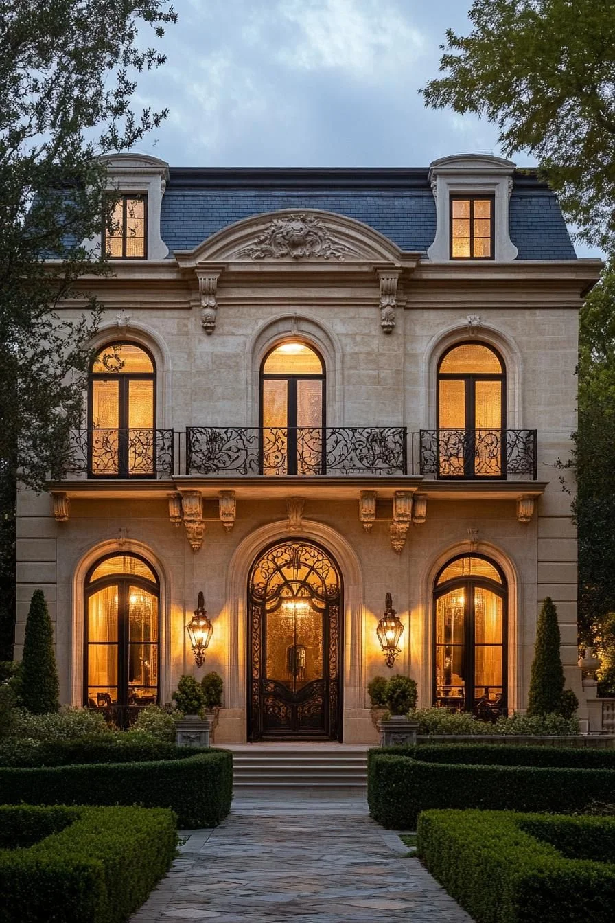 French Chateau Grandeur at Night