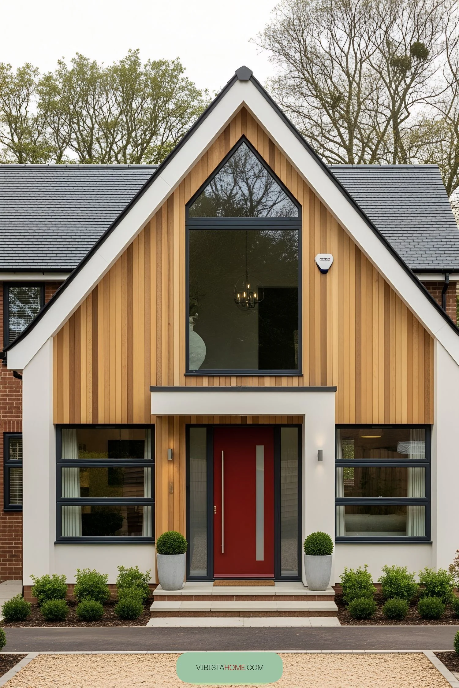 Chalet Bungalow With a Bold Red Door