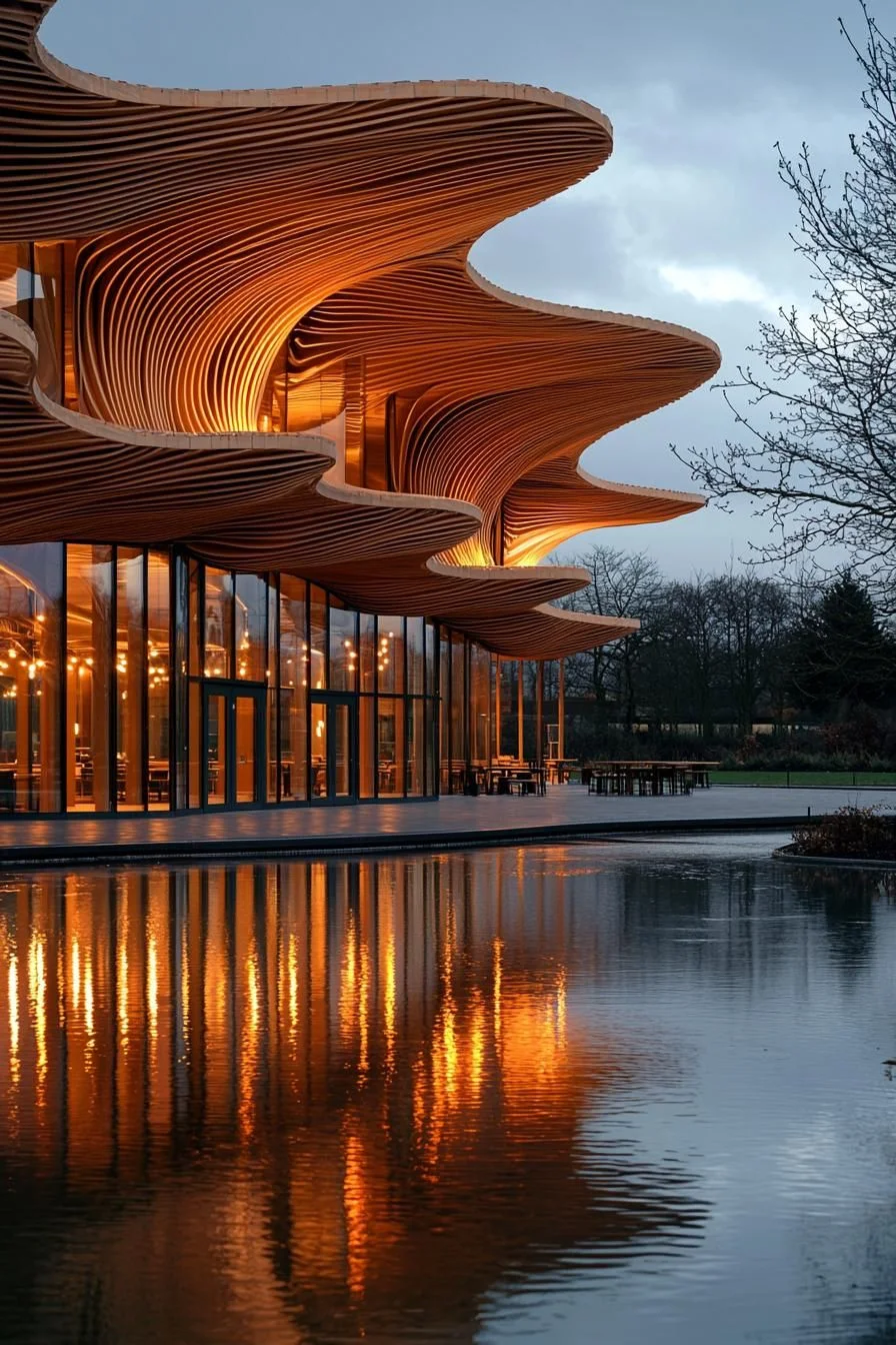 Flame-Colored Wavy Pavilion
