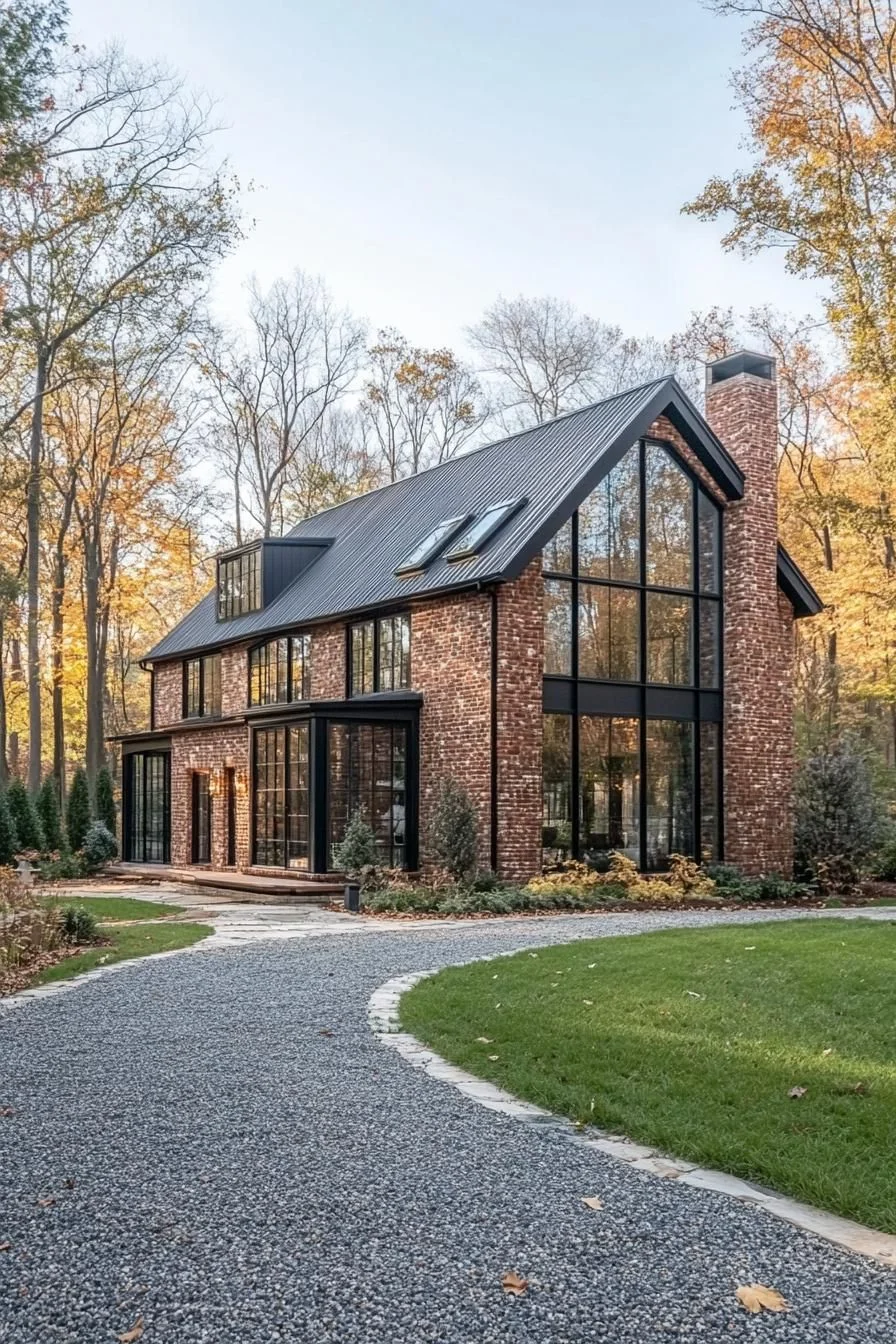 Rustic Barn House With Glass Accents