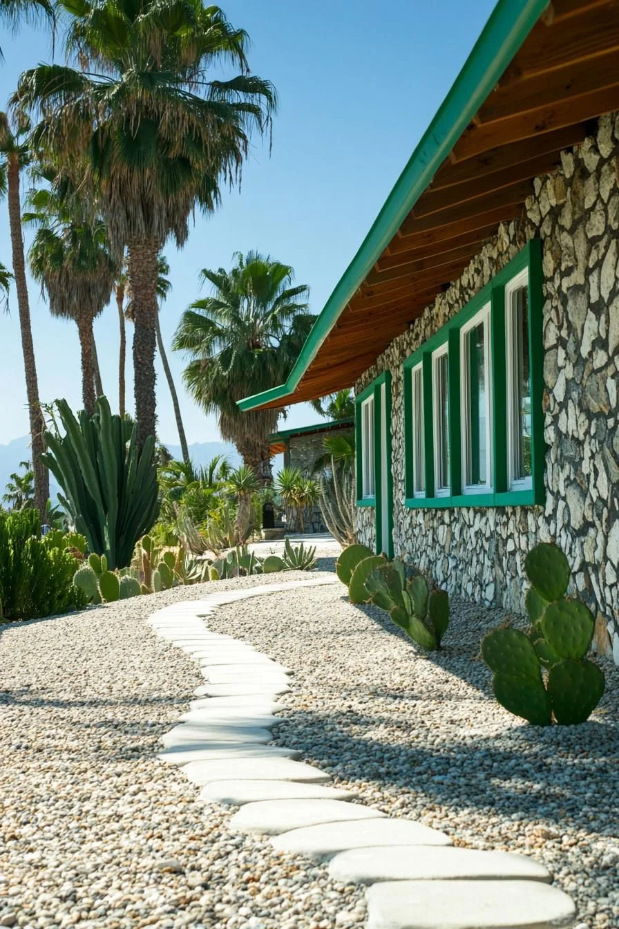 Pebbles and Palms Shape This Desert Oasis