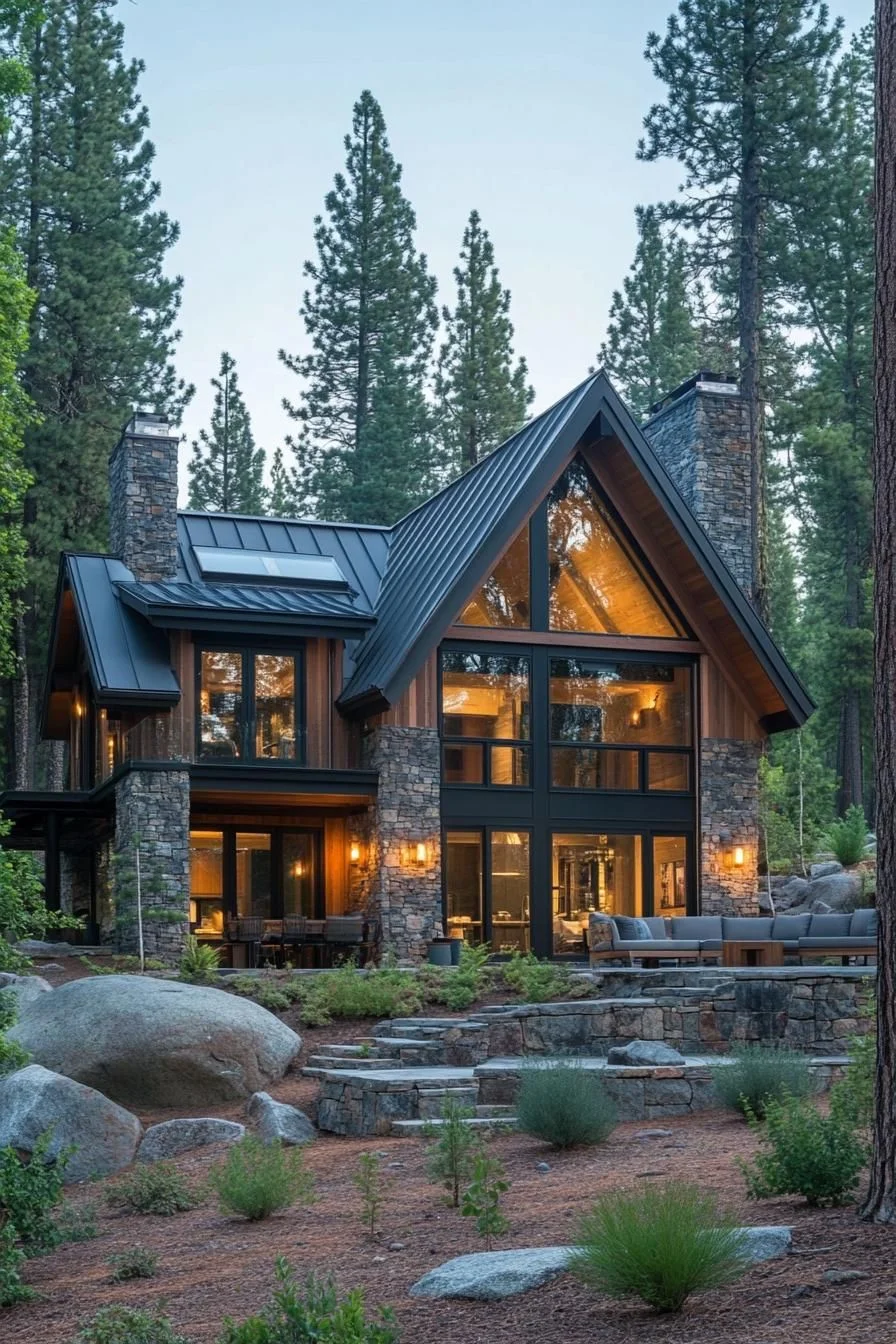 A Quirky Stone-Front Forest Cabin